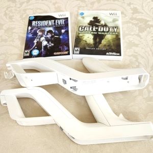Wii Zappers and Resident Evil and Call of Duty Game Bundle